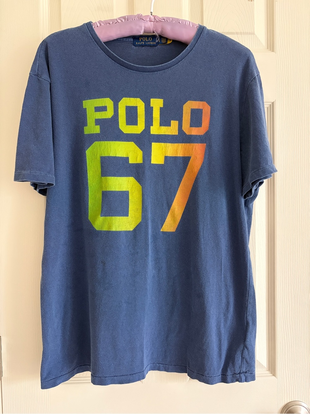 Polo by Ralph Lauren Navy Blue 'POLO 67' Graphic Tee Men Size Large